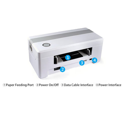 TDL406 Desktop Thermal Label Printer Barcode Sticker Maker Machine, USB + Bluetooth-compatible Version