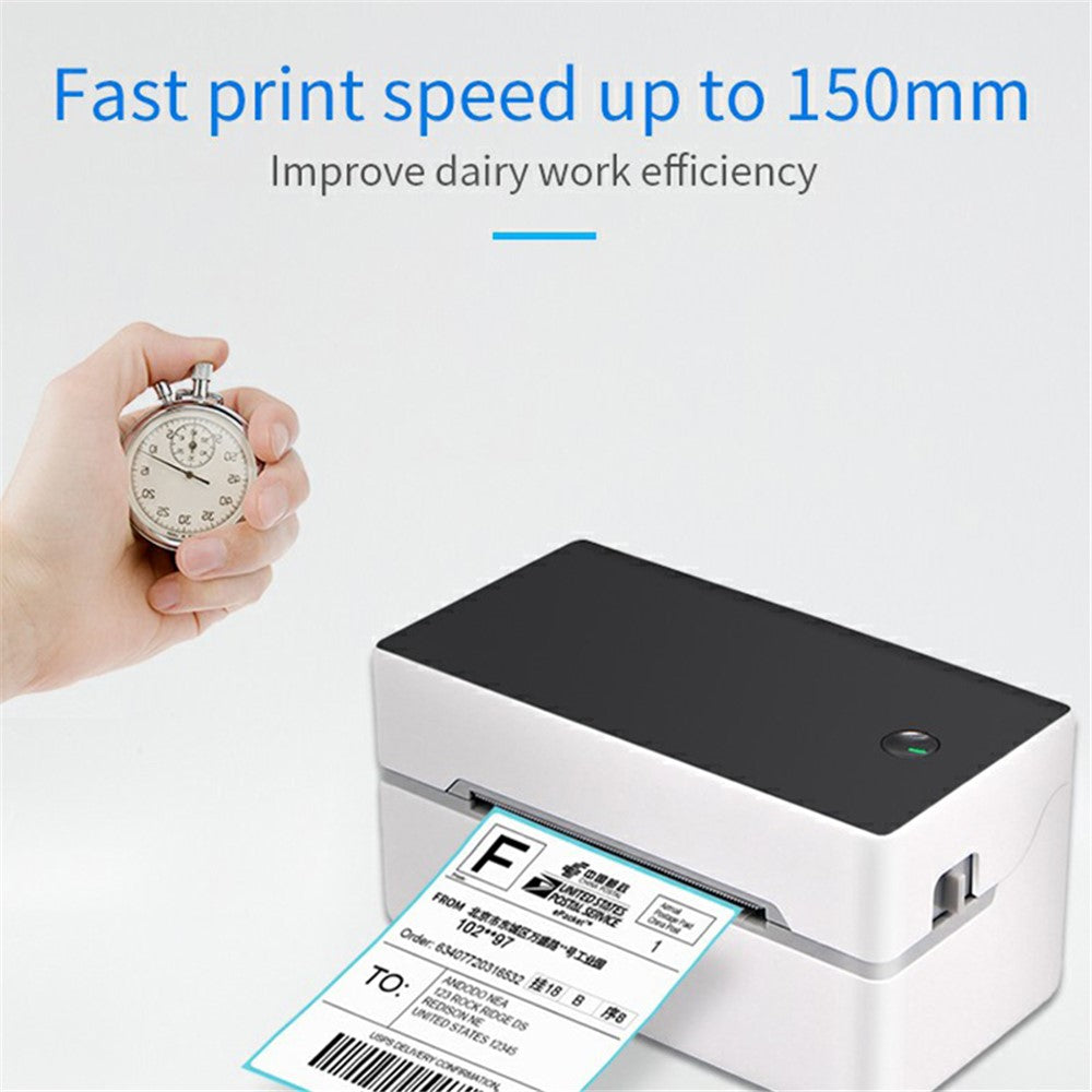 TDL402 Fast Printing 203DPI Thermal Printer Inkless Barcode Label Printer, USB + Bluetooth-compatible Version