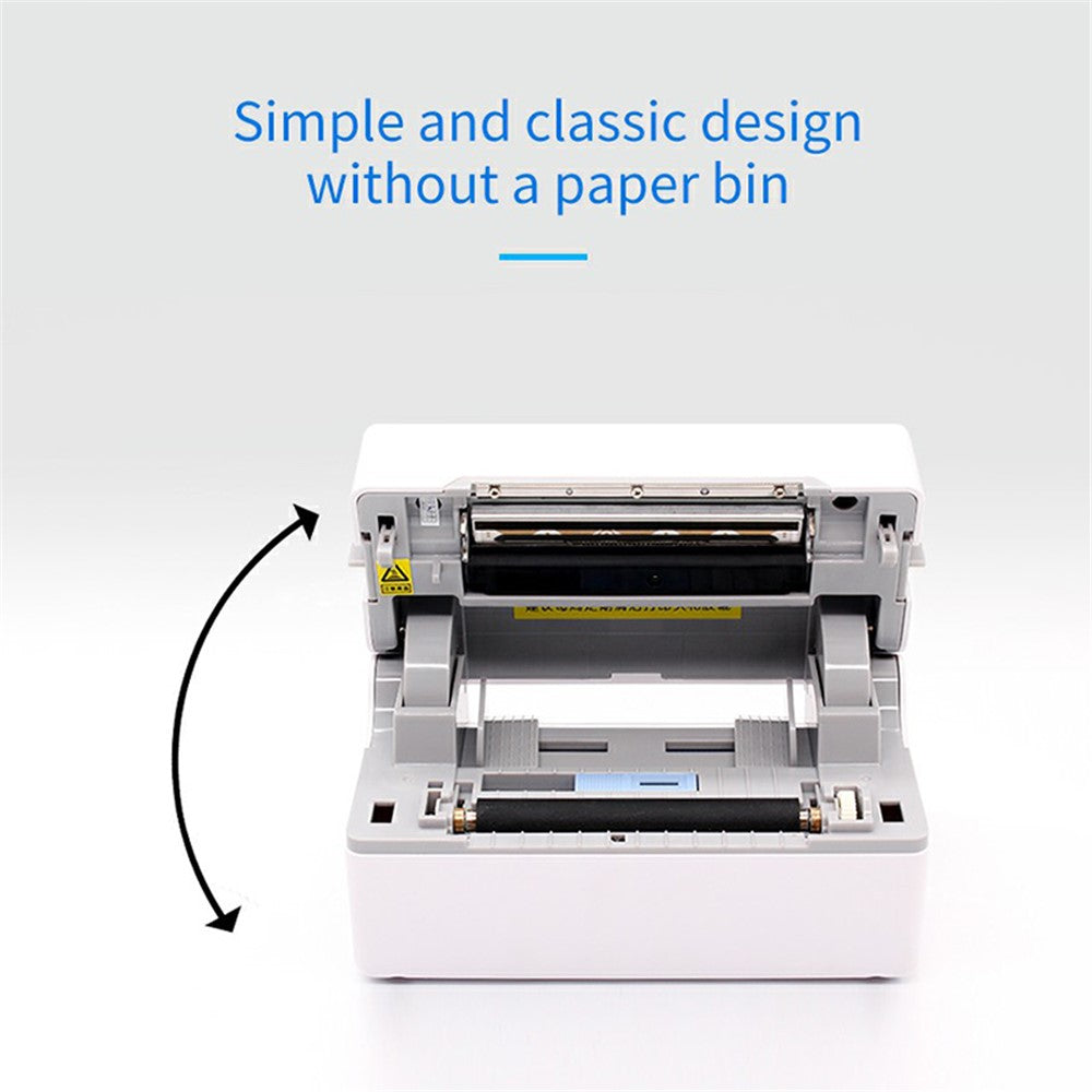 TDL402 Fast Printing 203DPI Thermal Printer Inkless Barcode Label Printer, USB + Bluetooth-compatible Version