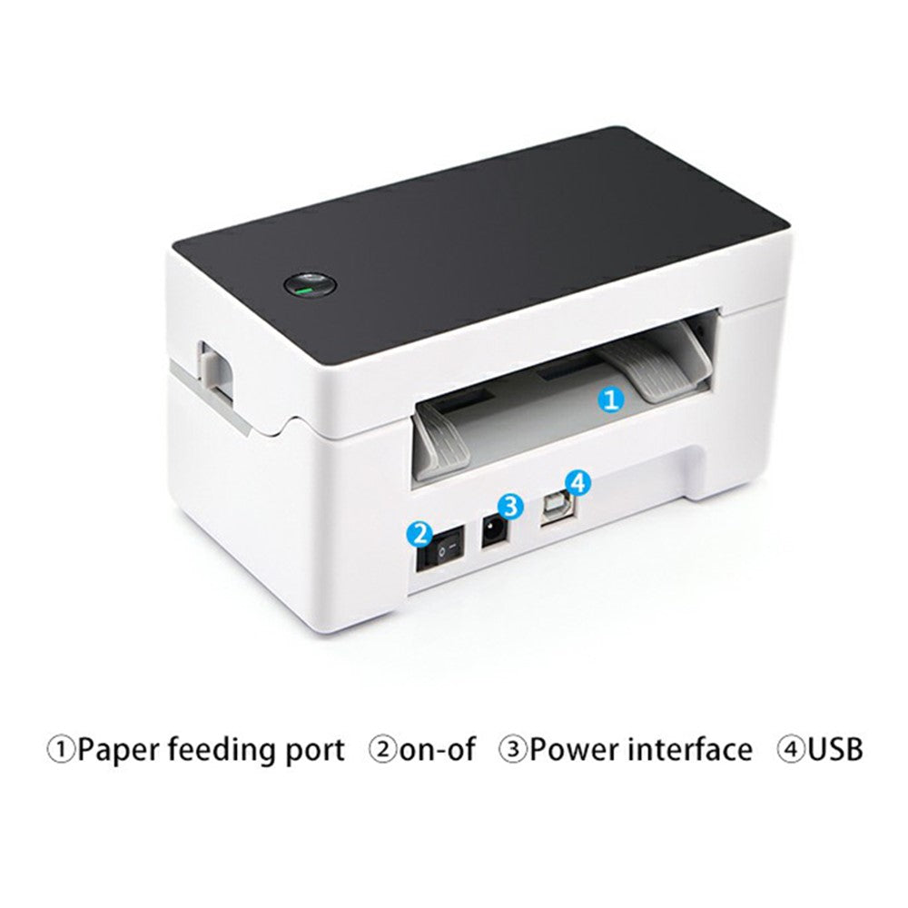 TDL402 Fast Printing 203DPI Thermal Printer Inkless Barcode Label Printer, USB + Bluetooth-compatible Version