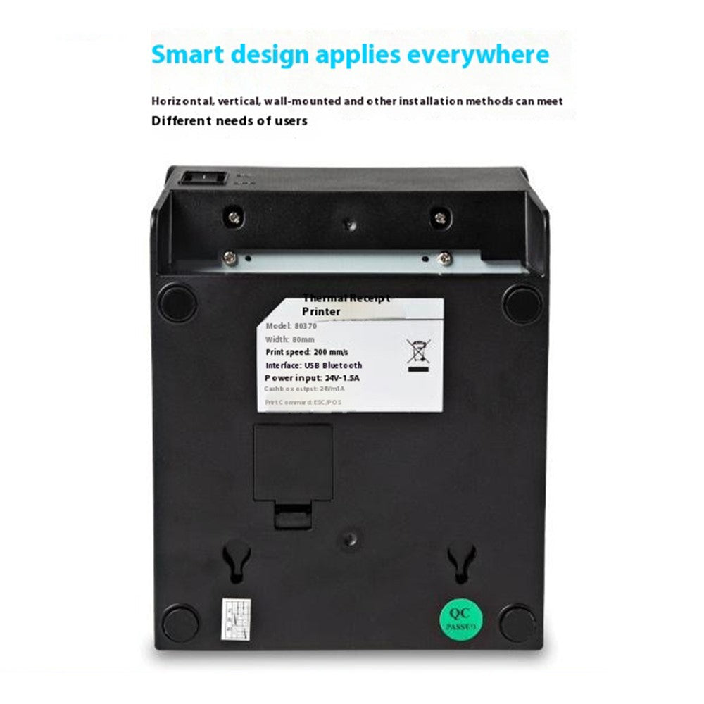 80370 USB+Bluetooth-compatible Thermal Label Printer  80mm Printing Width Receipt Printing Tool