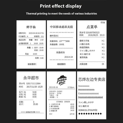 80HB5 USB+Bluetooth-compatible 80mm Thermal Label Printer Receipt Printing Tool for Apple / Android- US Plug