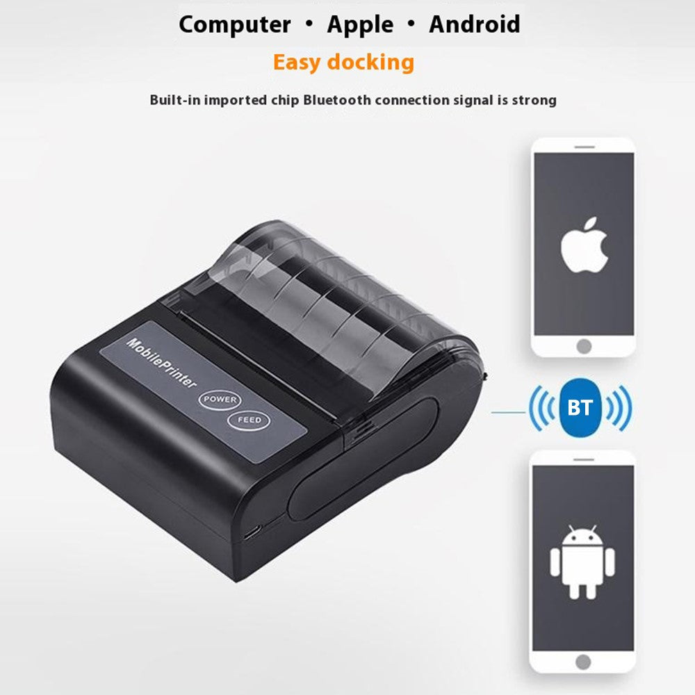 80HB5 USB+Bluetooth-compatible 80mm Thermal Label Printer Receipt Printing Tool for Apple / Android- US Plug