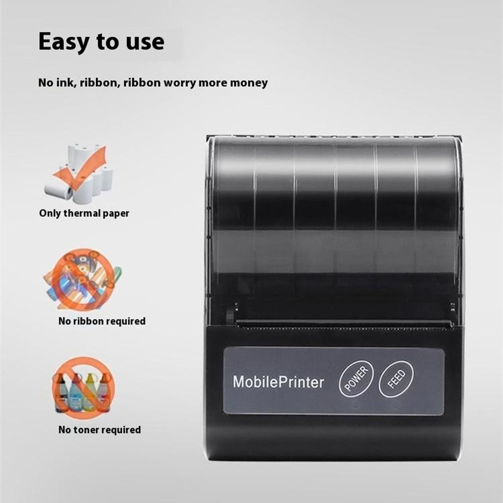80HB5 USB+Bluetooth-compatible 80mm Thermal Label Printer Receipt Printing Tool for Apple / Android- US Plug
