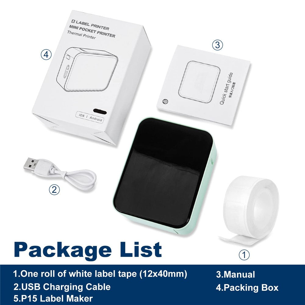 MARKLIFE P15 Inkless Label Maker Machine Mini Wireless Bluetooth-compatible Thermal Printer