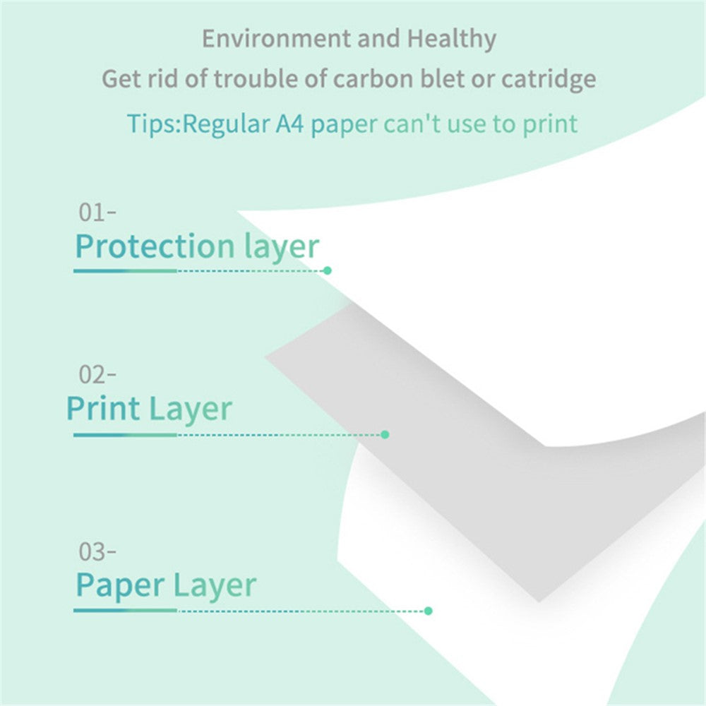 MARKLIFE D210 Mini Home Office Bluetooth-compatible Thermal Printer A4 Letter Paper Wireless Inkless Printer