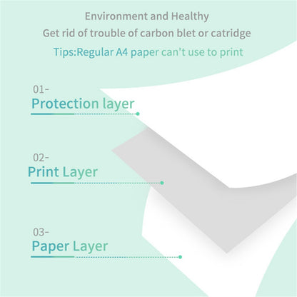 MARKLIFE D210 Mini Home Office Bluetooth-compatible Thermal Printer A4 Letter Paper Wireless Inkless Printer