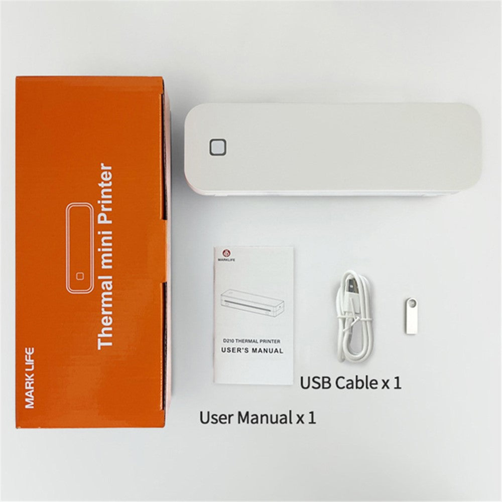 MARKLIFE D210 Mini Home Office Bluetooth-compatible Thermal Printer A4 Letter Paper Wireless Inkless Printer