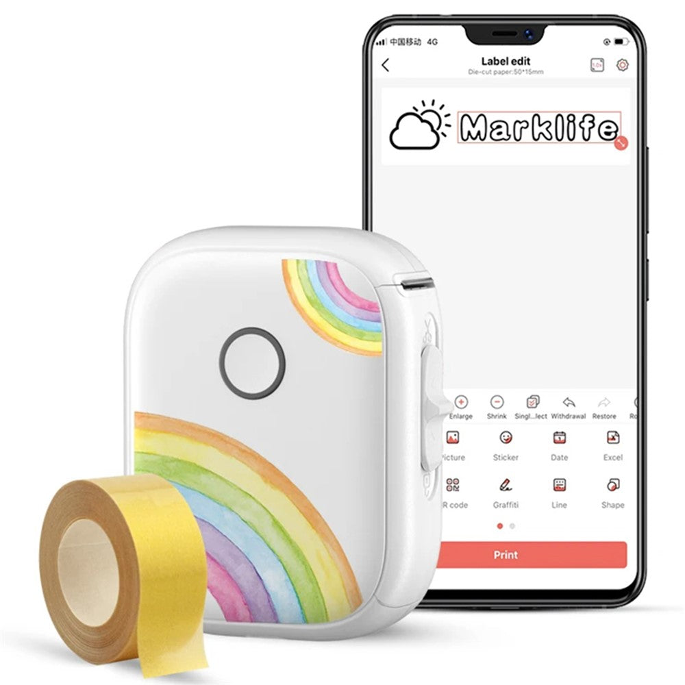 MARKLIFE P12 Mini Home Bluetooth-compatible Inkless Thermal Printer Wireless Labels Notes Printer