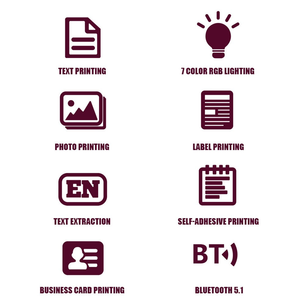 M10 Mini Home Bluetooth-compatible Thermal Printer Wireless Inkless Photo Label Notes Printer