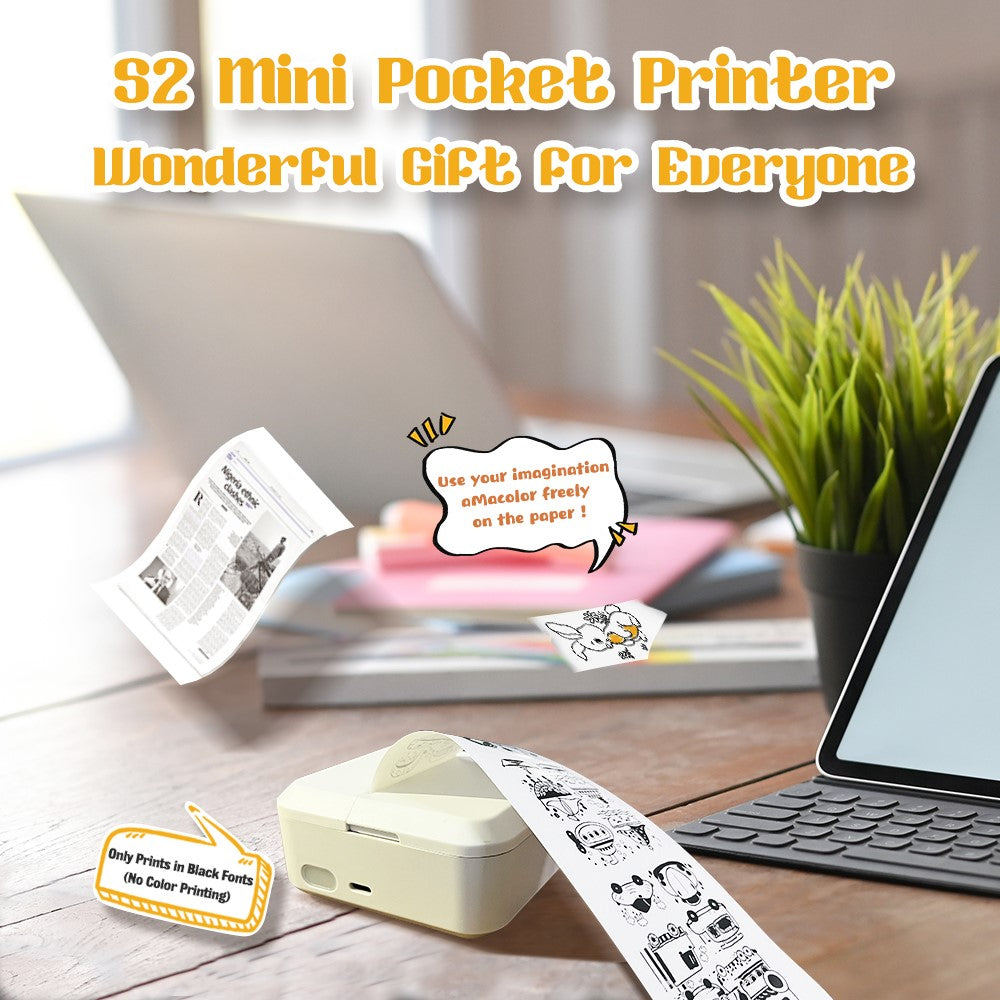 MARKLIFE S2 Bluetooth-compatible Thermal Label Printer Ink-Less Label Maker Machine for Small Business Home Office
