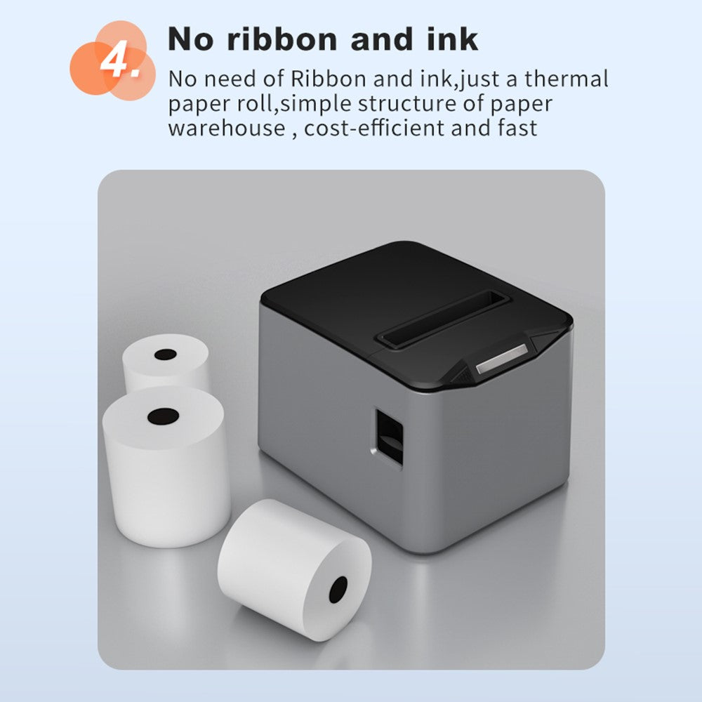 ZJ-8370 80mm Thermal Receipt Printer USB LAN Interface Restaurant Kitchen Printer with Auto Cutter