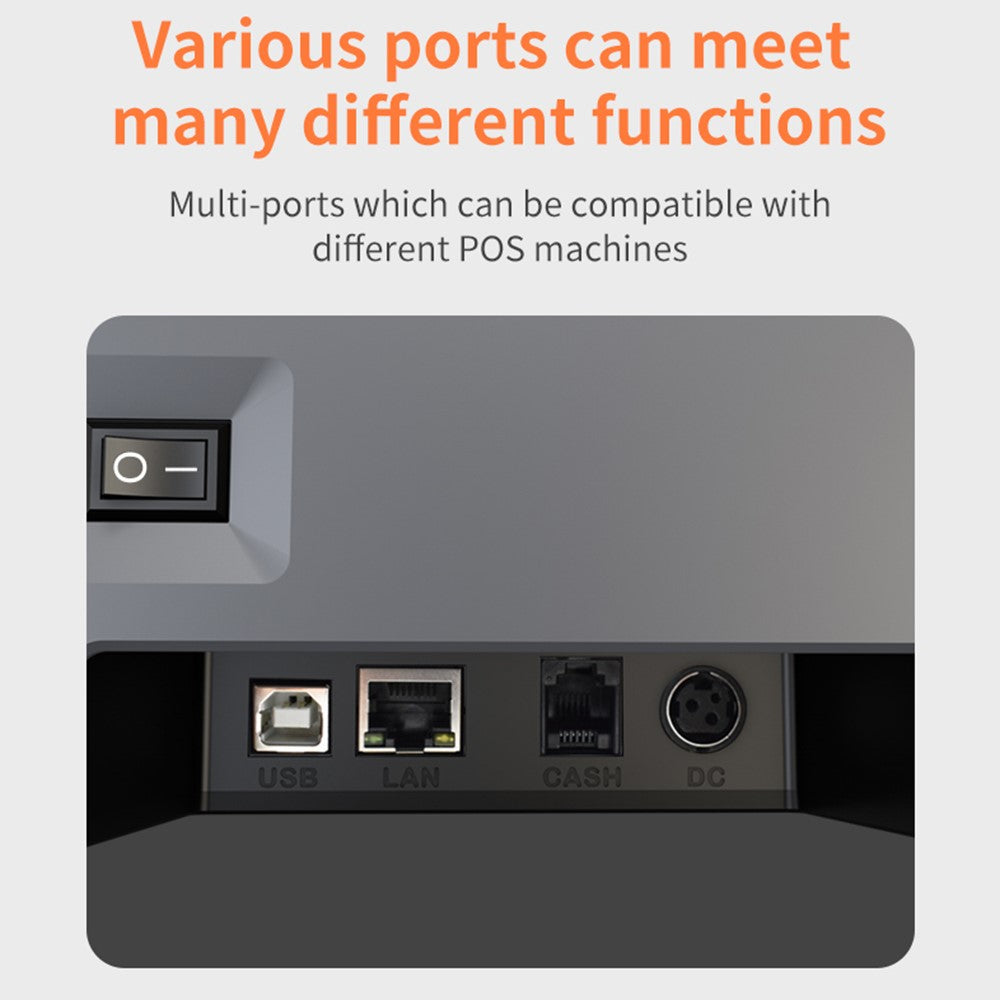 ZJ-8370 80mm Thermal Receipt Printer USB LAN Interface Restaurant Kitchen Printer with Auto Cutter