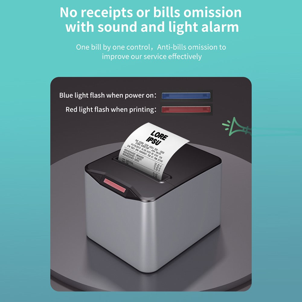 ZJ-8370 80mm Thermal Receipt Printer USB LAN Interface Restaurant Kitchen Printer with Auto Cutter