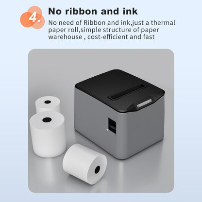 ZJ-8370 80mm Direct Thermal Receipt Printer USB LAN Bluetooth-compatible POS Printer with Auto Cutter