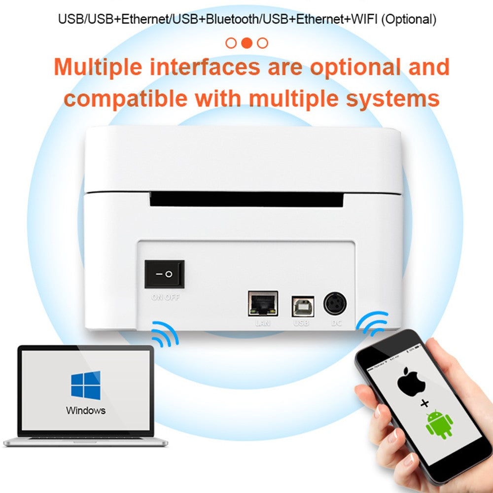 ZJ-9250 100mm Thermal Label Printer USB Direct Thermal Printer for Shipping Packages
