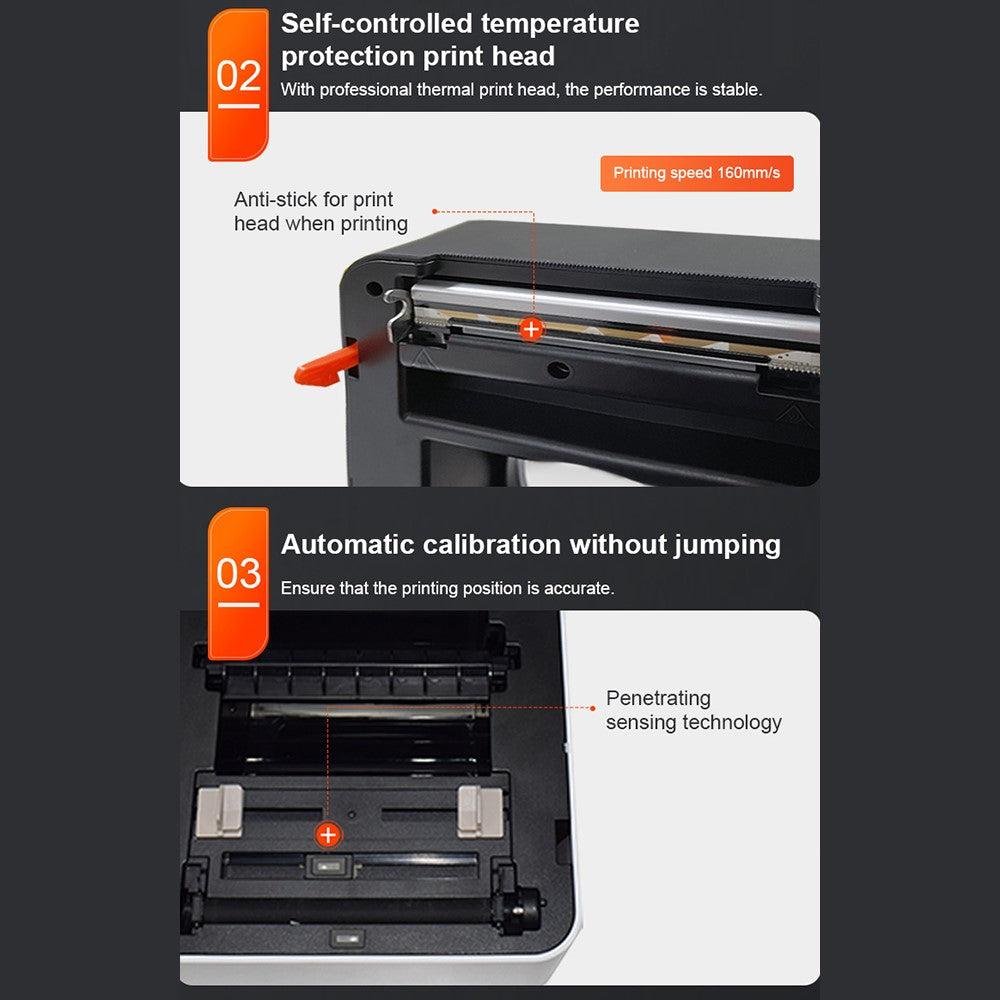 ZJ-9250 100mm Thermal Label Printer USB Direct Thermal Printer for Shipping Packages