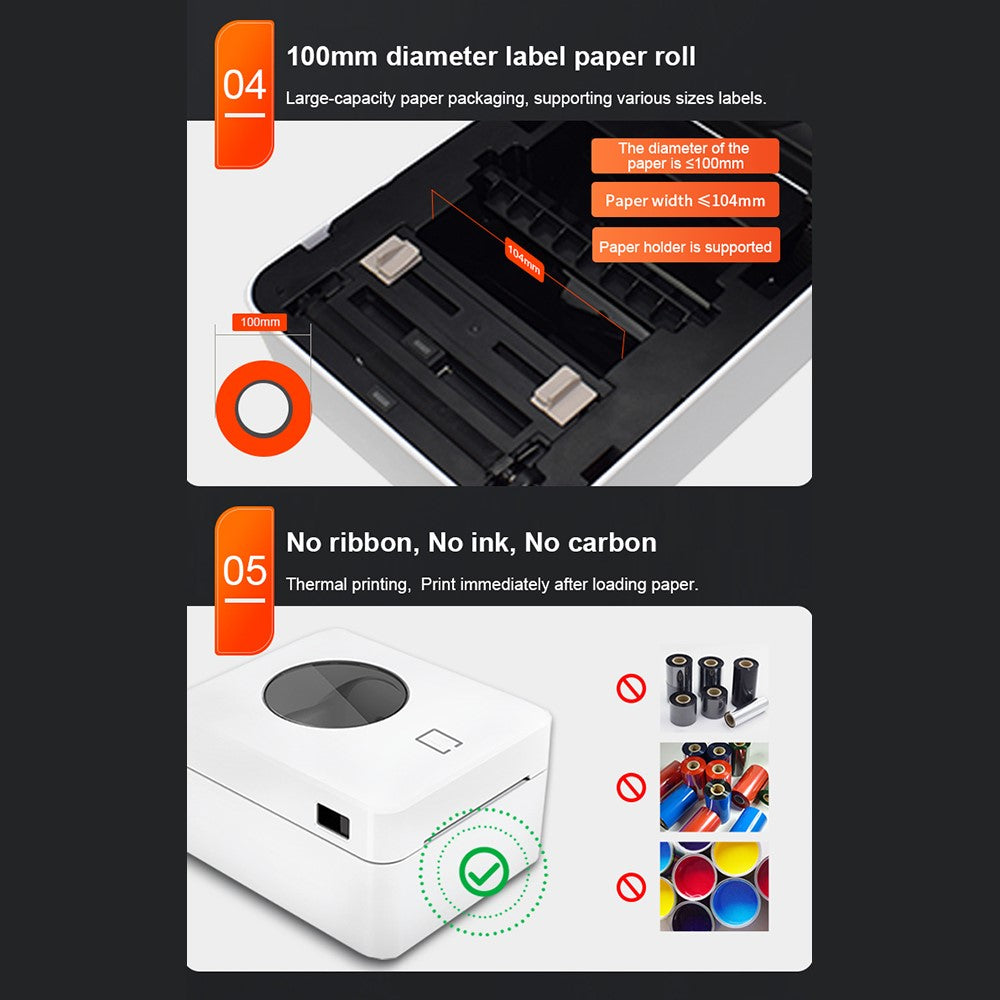 ZJ-9250 100mm Thermal Label Printer USB Direct Thermal Printer for Shipping Packages