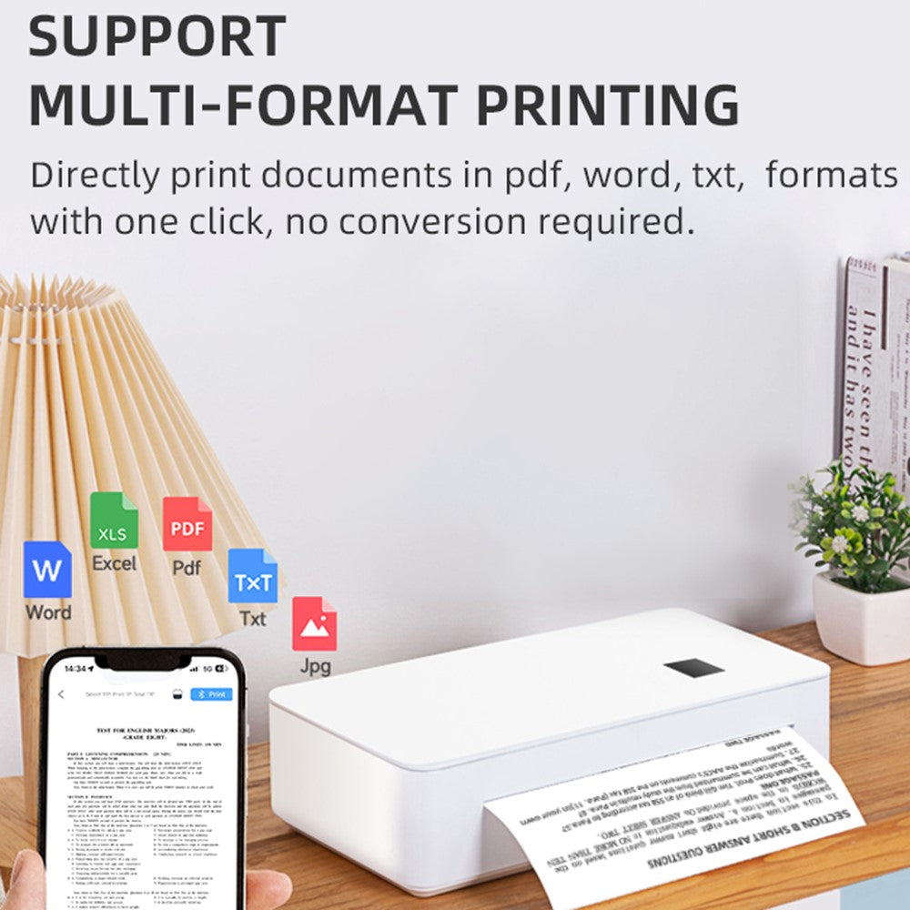 A4LE A4 Portable Thermal Printer USB Bluetooth-compatible Travel Wireless Inkless Printer