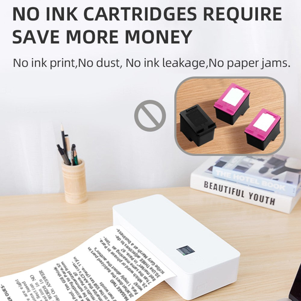 A4LE A4 Portable Thermal Printer USB Bluetooth-compatible Travel Wireless Inkless Printer
