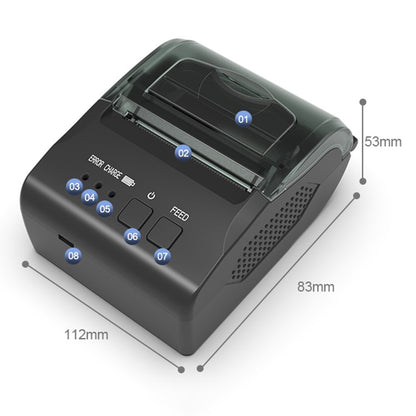 ZJ-5810 58mm Handheld Thermal Receipt Printer USB Bluetooth-compatible Portable Printer