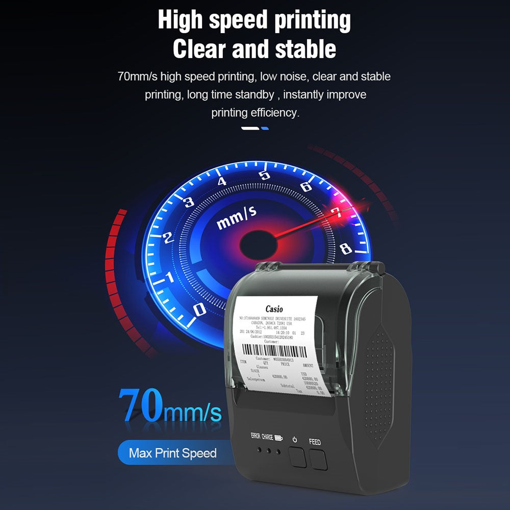 ZJ-5810 58mm Handheld Thermal Receipt Printer USB Bluetooth-compatible Portable Printer