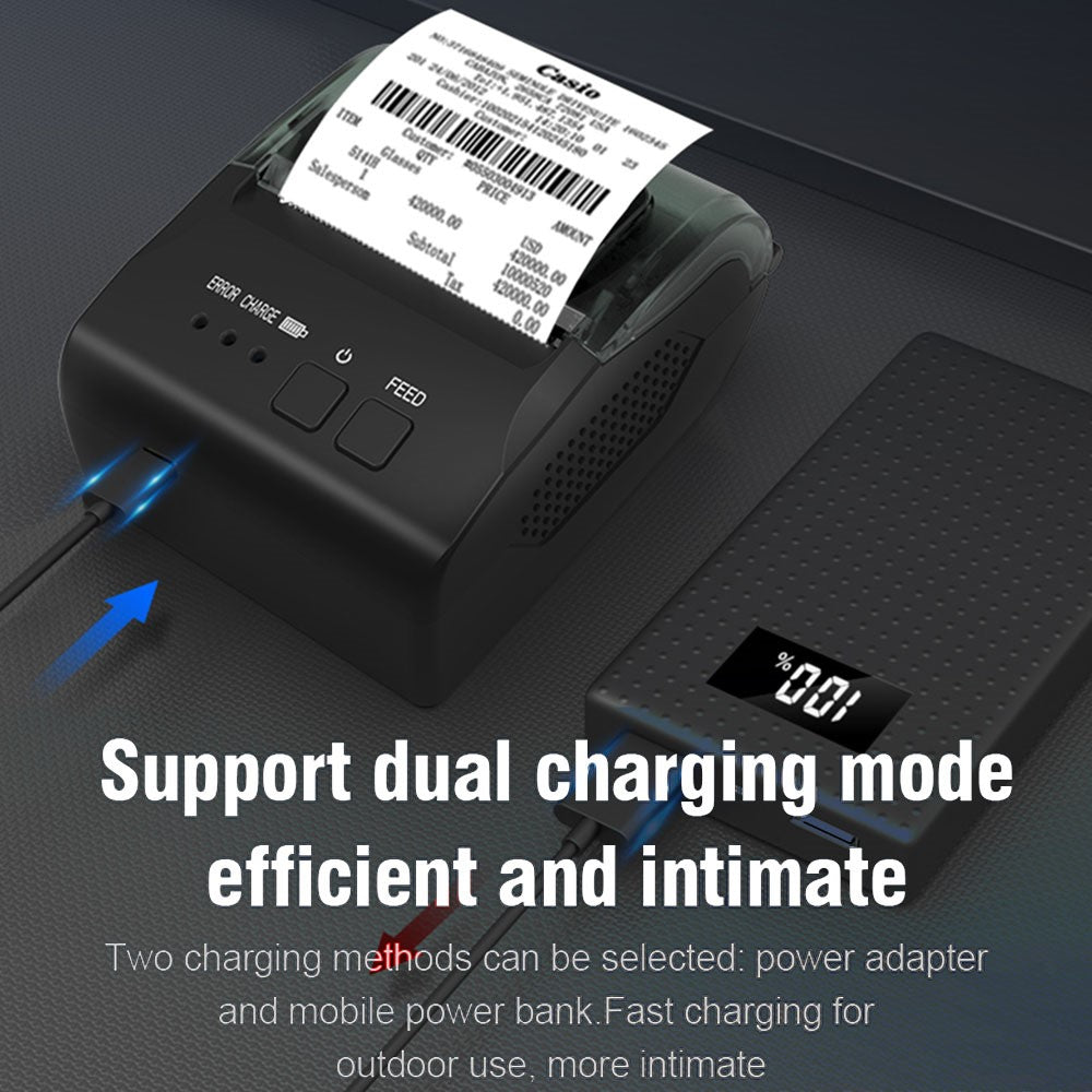 ZJ-5810 58mm Handheld Thermal Receipt Printer USB Bluetooth-compatible Portable Printer