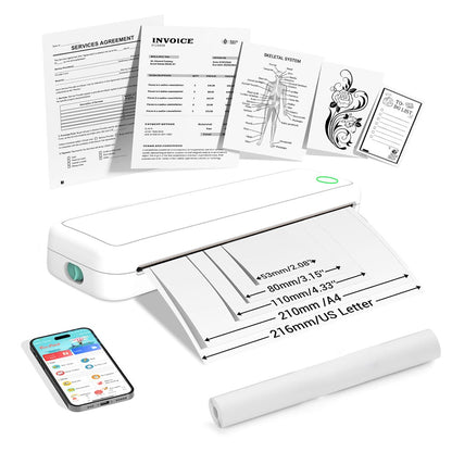 M15 Portable A4 Printer Pocket Size 203 DPI Inkless Bluetooth-Compatible Thermal Printing Machine
