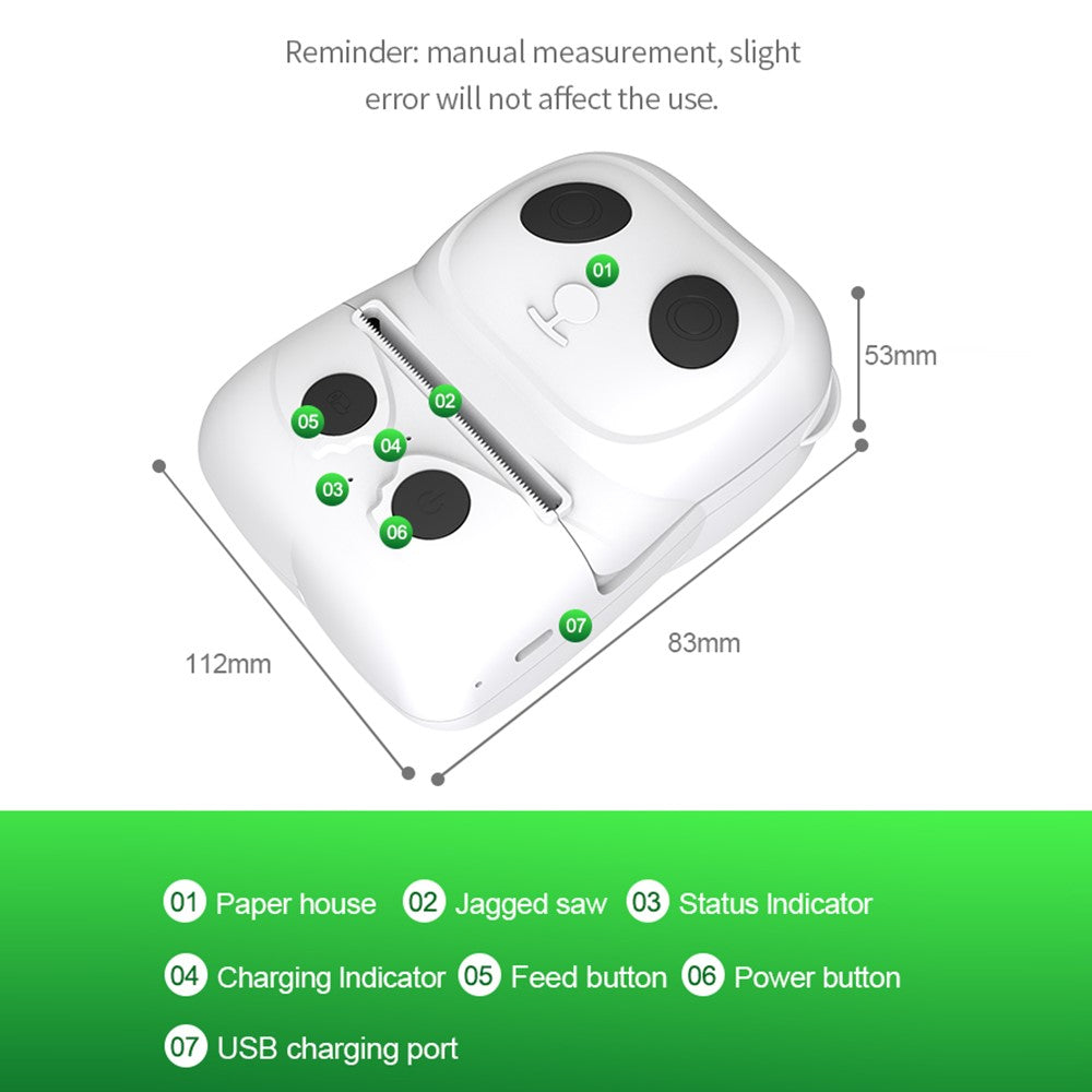 ZJ-5816 2 Inch Mobile Thermal Label Printer Portable Bluetooth-Compatible Label Maker Machine