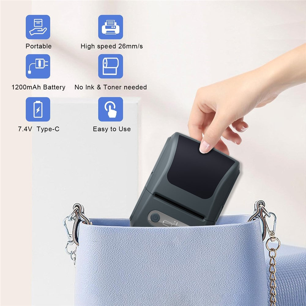P10 203 DPI Portable Thermal Label Printer Mini Bluetooth-Compatible Sticker Maker for Smartphones