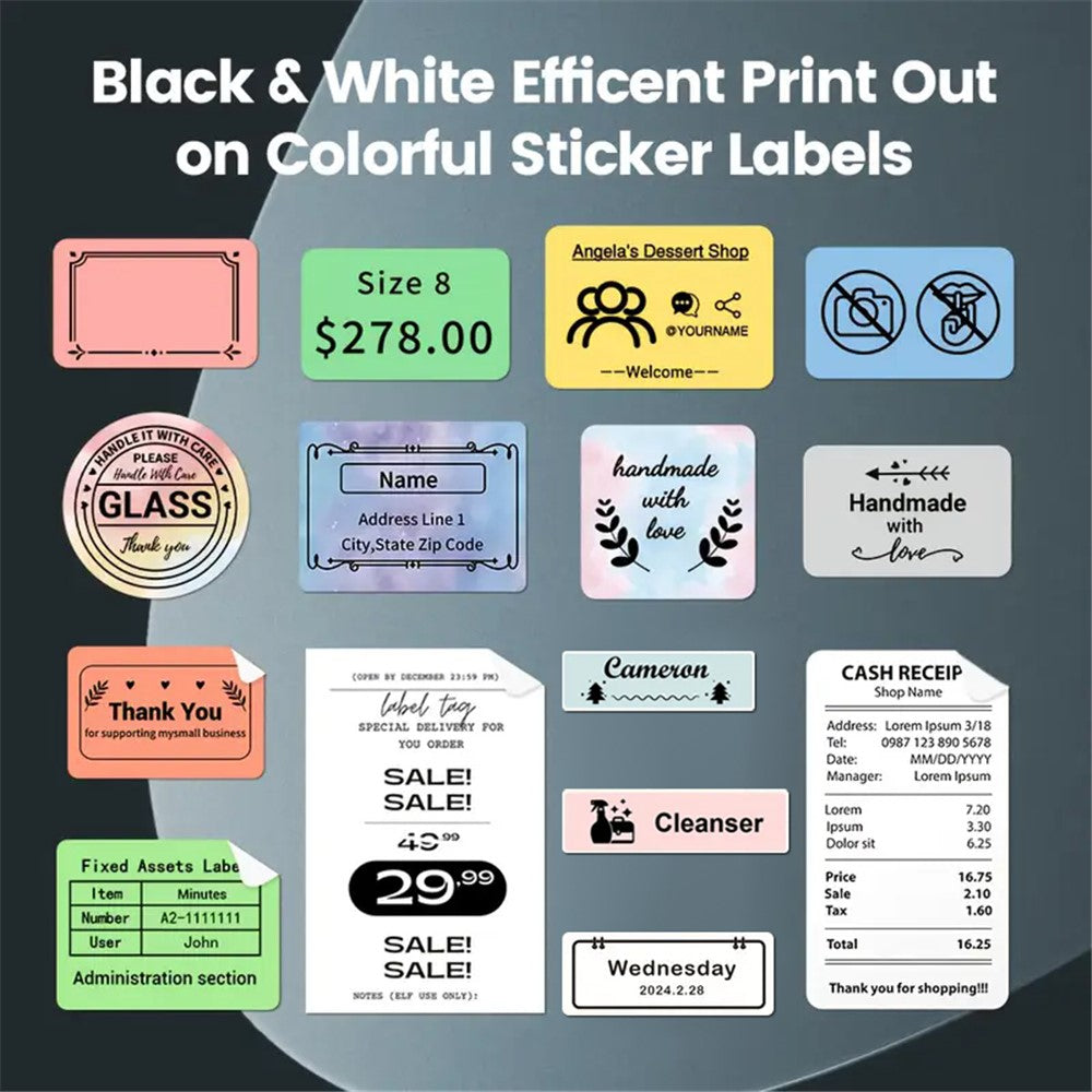 P10 203 DPI Portable Thermal Label Printer Mini Bluetooth-Compatible Sticker Maker for Smartphones