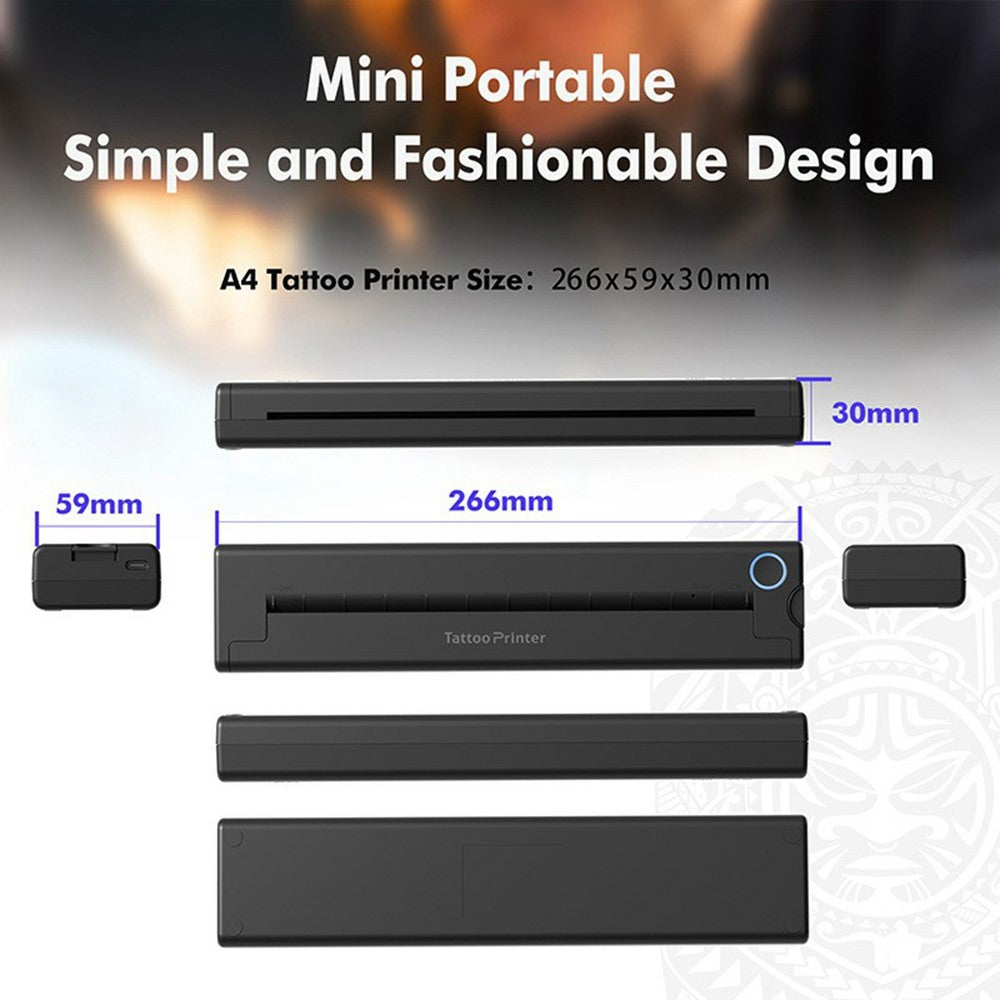 A46 Portable Mini Printer Wireless BT Thermal Tattoo Printer Machine with 10Pcs Paper