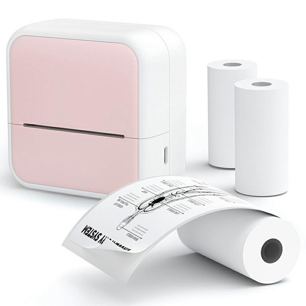S1 Portable BT Thermal Label Printer for Barcode / Sticker / Tag / Receipt Mini Printer with 5 Rolls Included
