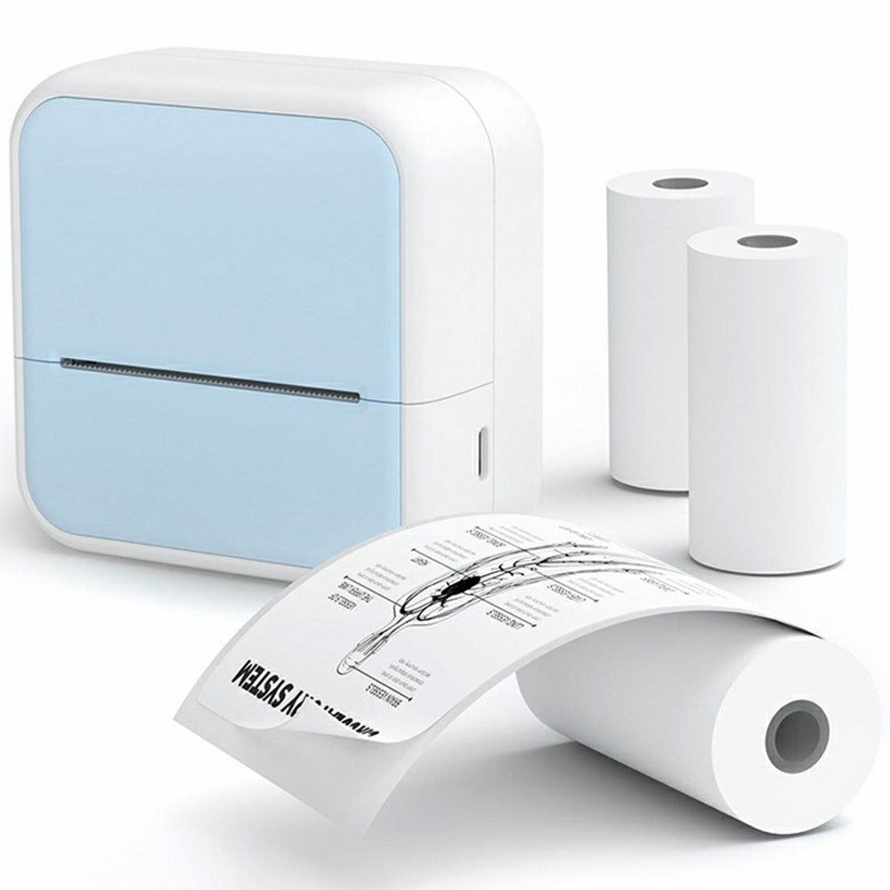 S1 Portable BT Thermal Label Printer for Barcode / Sticker / Tag / Receipt Mini Printer with 5 Rolls Included