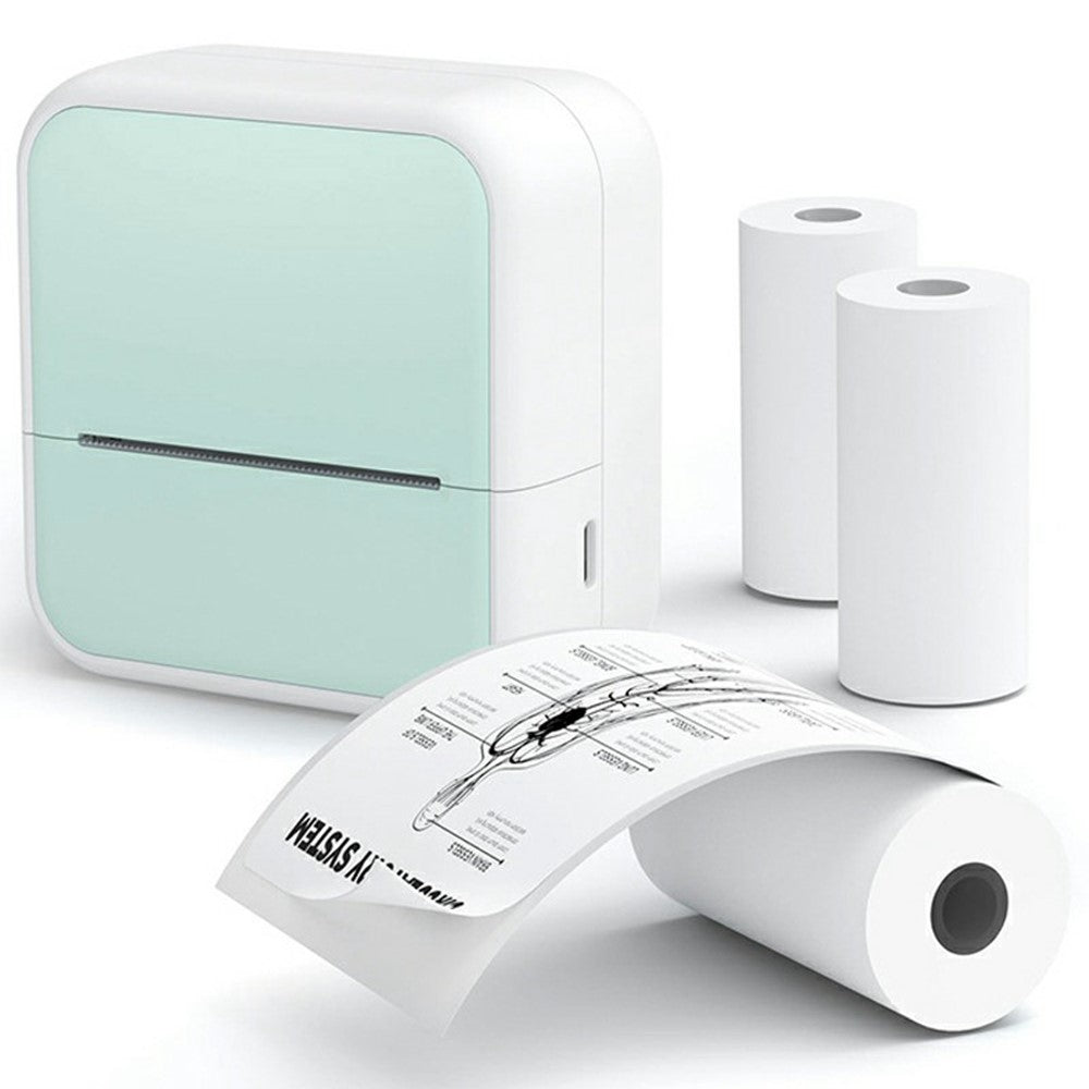 S1 Portable BT Thermal Label Printer for Barcode / Sticker / Tag / Receipt Mini Printer with 5 Rolls Included