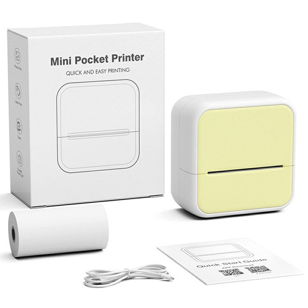S1 Portable BT Thermal Label Printer for Barcode / Sticker / Tag / Receipt Mini Printer with 5 Rolls Included