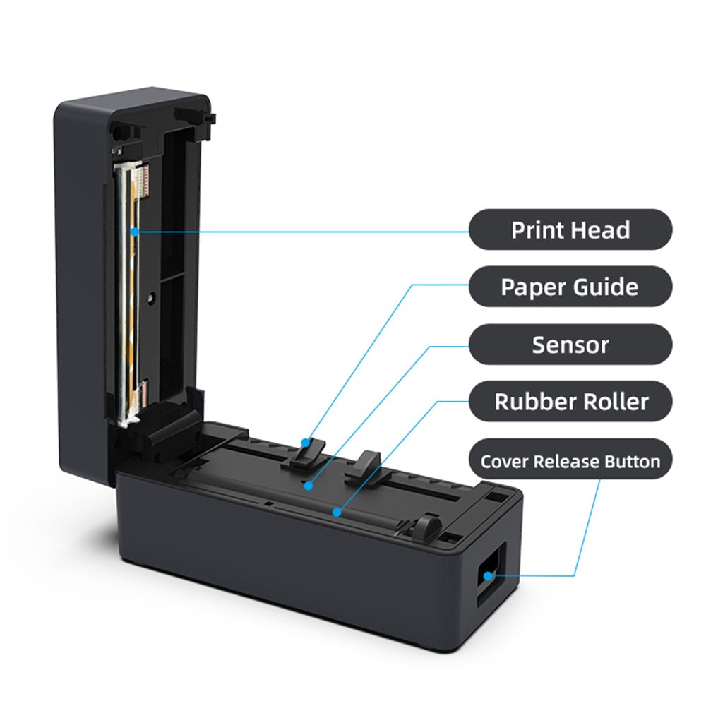 110mm Thermal Label Printer USB Interface Direct Thermal Printing Portable Shipping Bill Printer