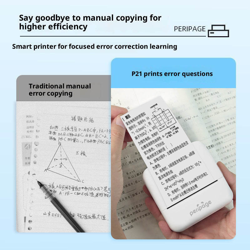 PERIPAGE P21 Thermal Label Printer 304DPI Mistake Book Printer for Small Business Office Compatible with Android, iOS, Windows