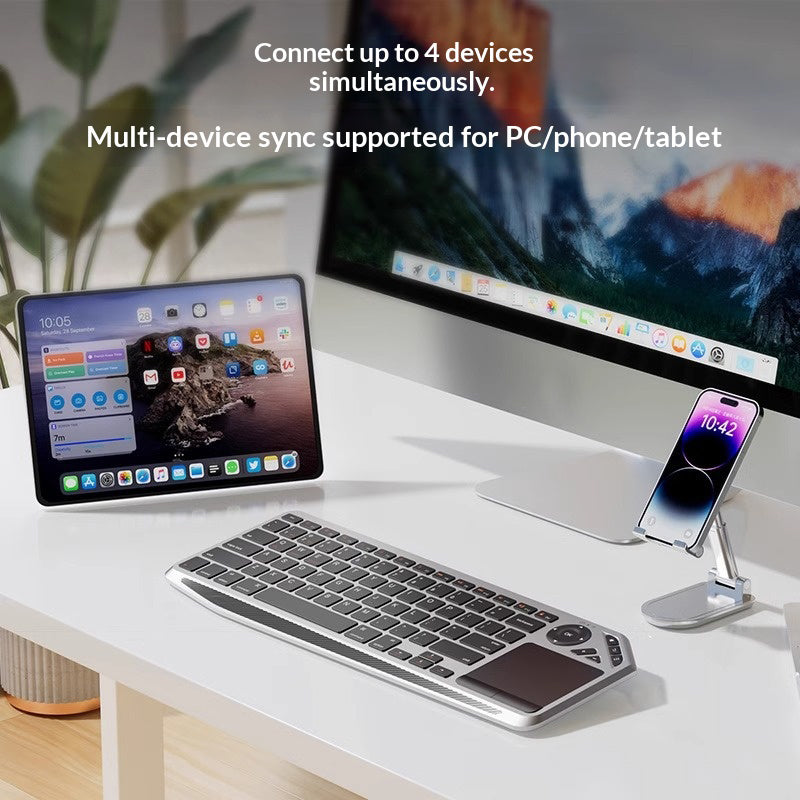 Bluetooth-compatible Wireless Keyboard with Touchpad for Laptop/Tablet/Phone Trackpad Keyboard