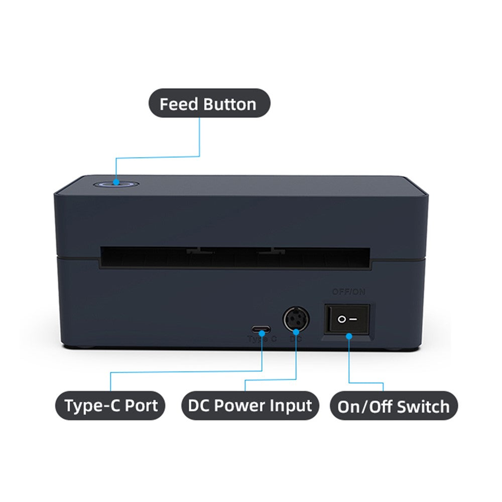 ZJ-9260 110mm Paperless Label Printer 160mm / s 203DPI Direct Thermal Label Printer with USB Port and Stand