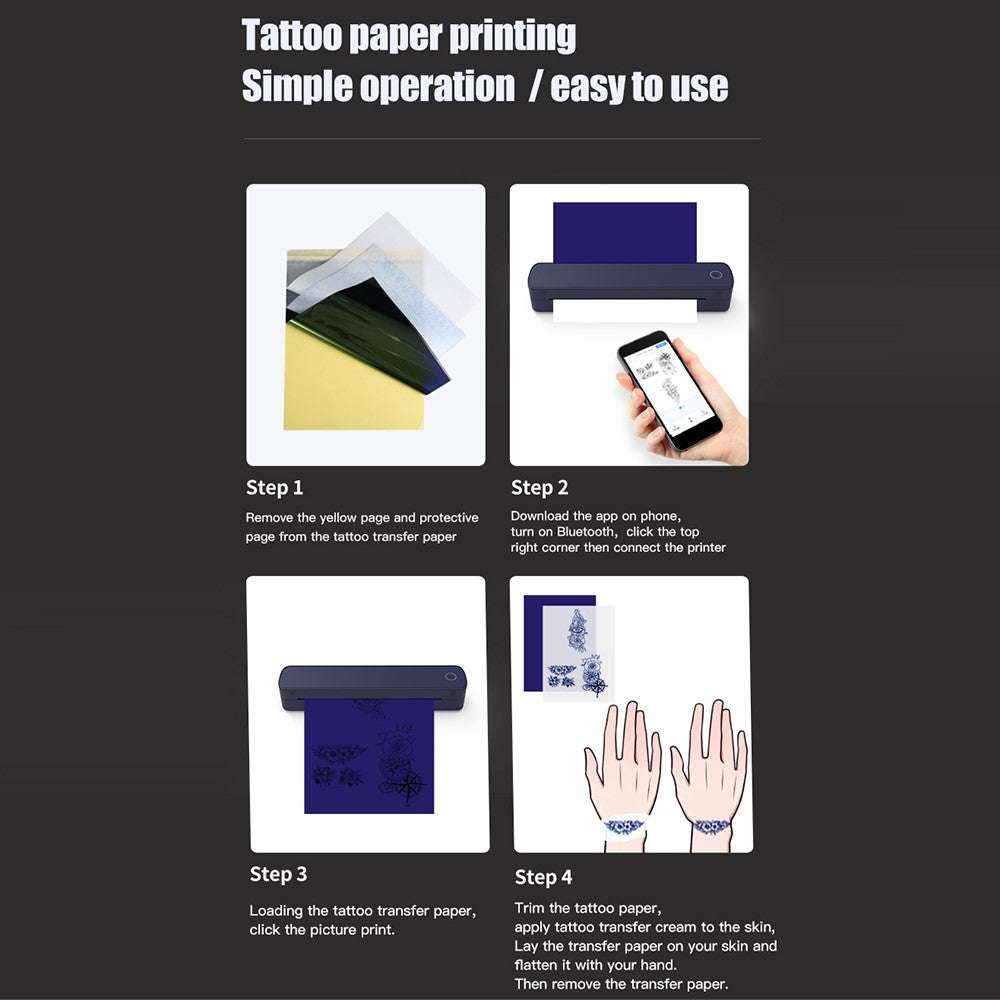 A403 A4 Bluetooth-Compatible Thermal Printer USB Wireless Direct Printer for A4  /  A5 Thermal Paper