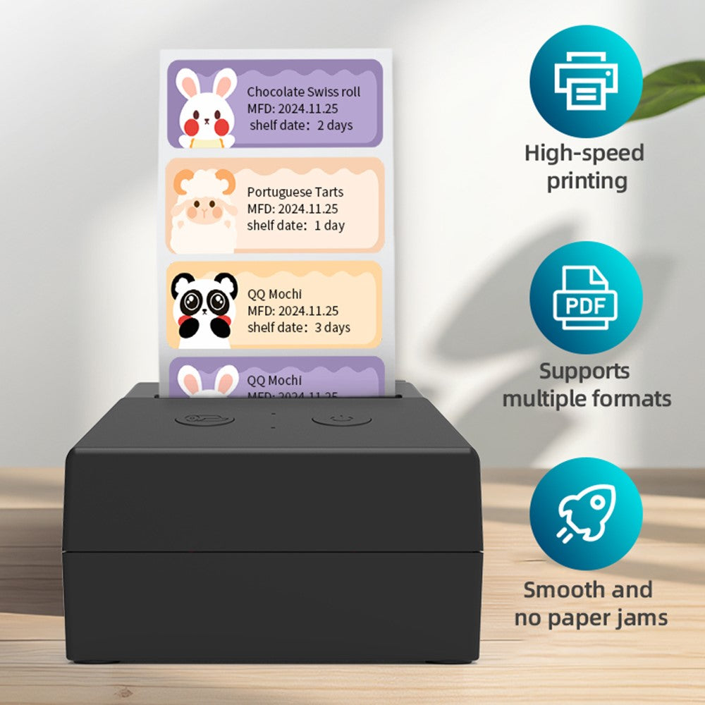 ZJ-5820 58mm Handheld Thermal Label Printer USB and Bluetooth-Compatible Portable Printer Fast Clear Printing with Paper-Out Indicator