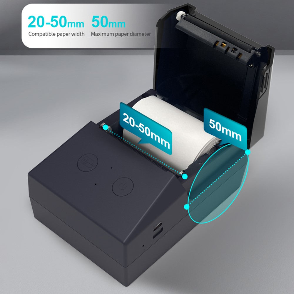 ZJ-5820 58mm Handheld Thermal Label Printer USB and Bluetooth-Compatible Portable Printer Fast Clear Printing with Paper-Out Indicator
