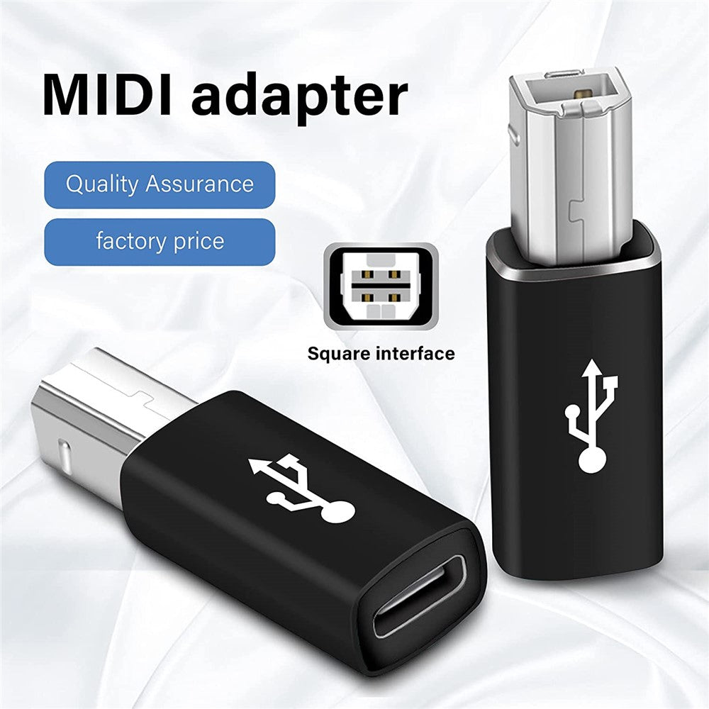 XQ-ZH0012 Type-C to MIDI Adapter USB-C Female to MIDI Converter Connector for Electronic Musical Instrument Printer