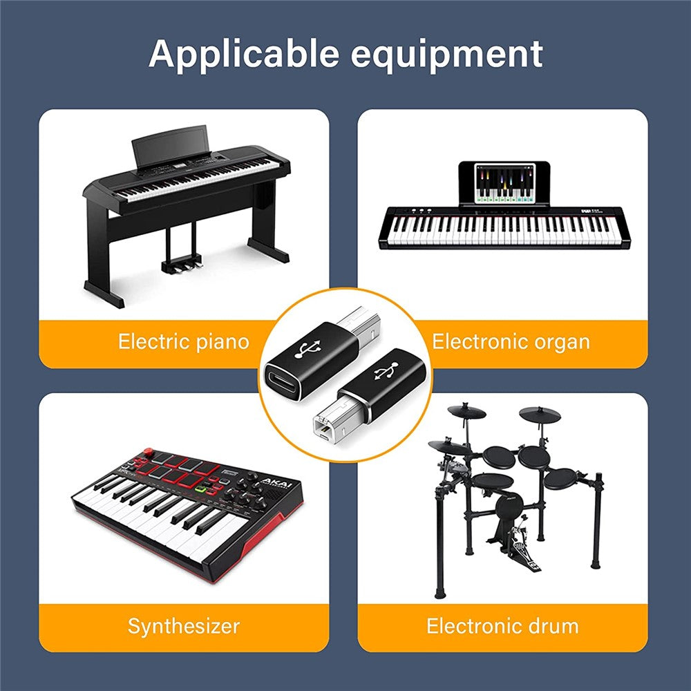 XQ-ZH0012 Type-C to MIDI Adapter USB-C Female to MIDI Converter Connector for Electronic Musical Instrument Printer