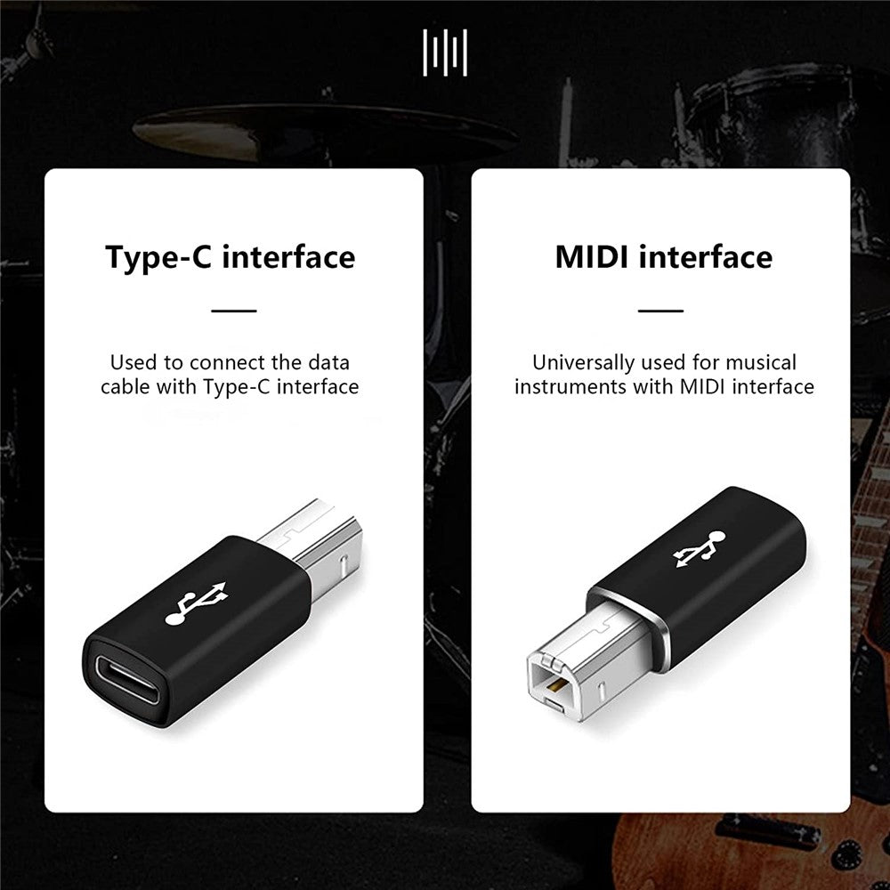 XQ-ZH0012 Type-C to MIDI Adapter USB-C Female to MIDI Converter Connector for Electronic Musical Instrument Printer