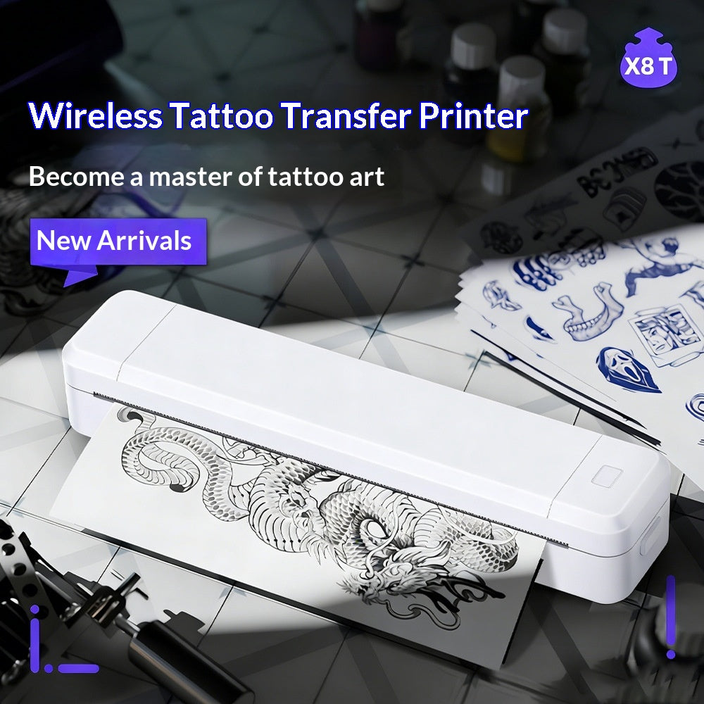 MARKLIFE X8T AI Tattoo Printer Thermal Tattoo Transfer Printer Bluetooth-compatible A4 Printing Machine for Tattoo Beginner