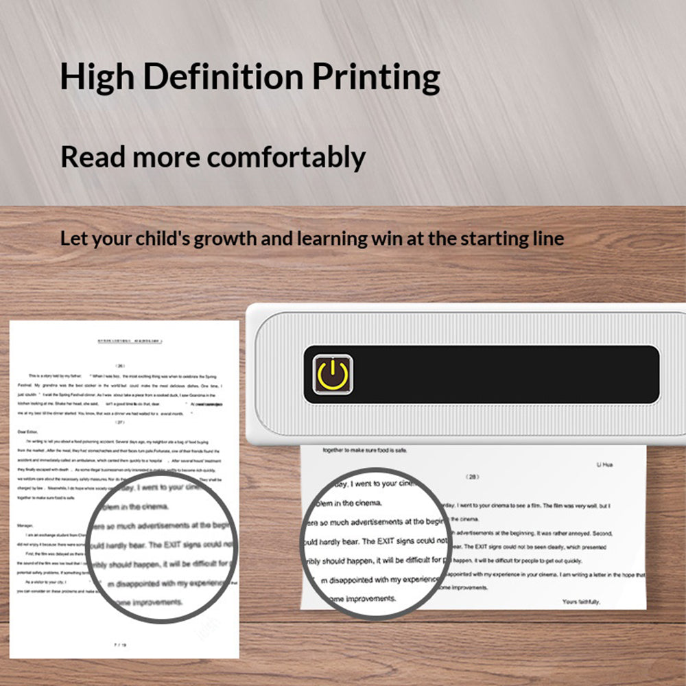 A4B 200 DPI Portable Bluetooth-compatible Printer Inkless Thermal Printer for Home/Office/Study