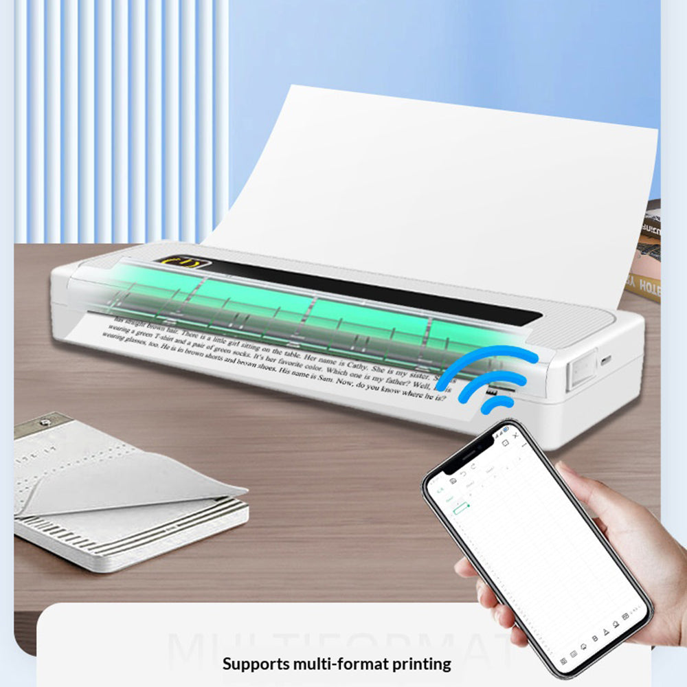 A4B 200 DPI Portable Bluetooth-compatible Printer Inkless Thermal Printer for Home/Office/Study