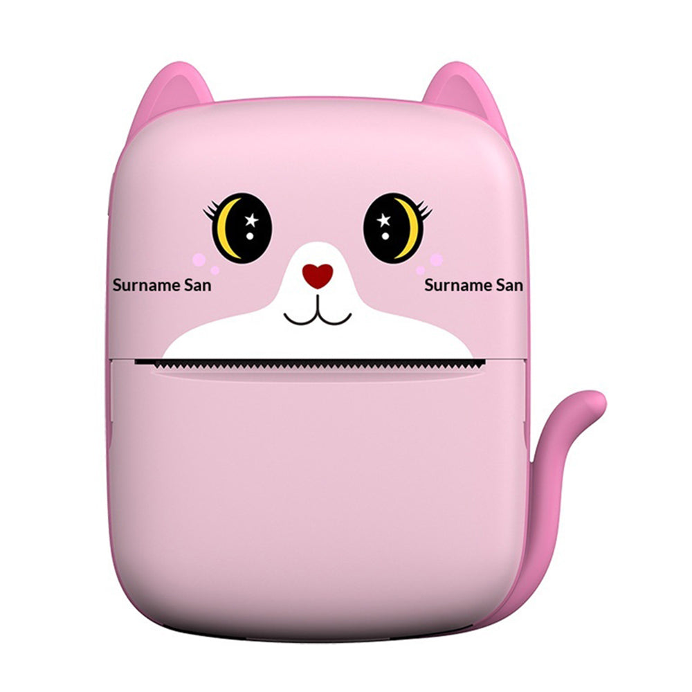 A8E Cartoon Cat Design Mini Thermal Printer Bluetooth-compatible Portable Wireless Printer for Photo Text